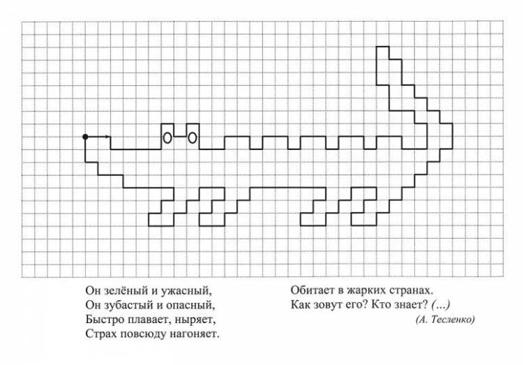 Математический диктант рисунки по клеточкам