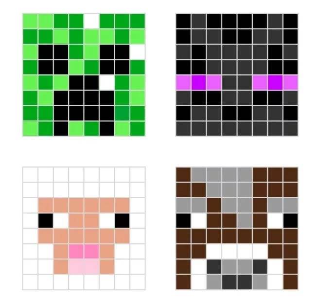 рисунков по клеточкам Minecraft