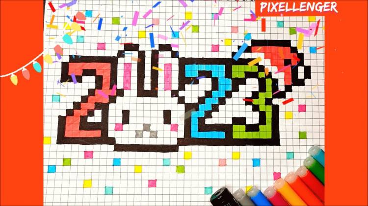 Как нарисовать по клеточкам Новый Год Простые рисунки How to Draw New Year Pixel Art