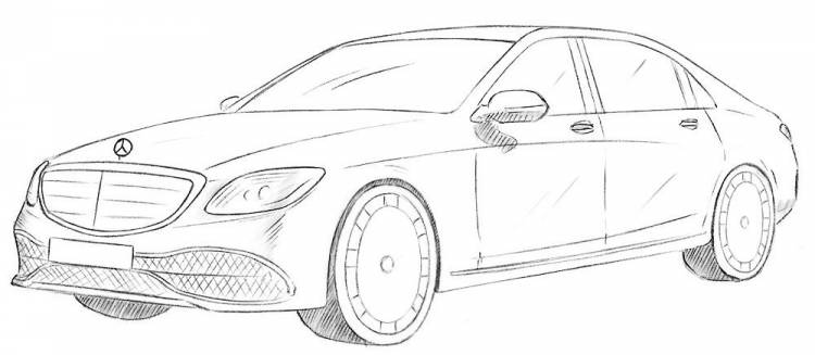 Как нарисовать Mercedes-Maybach