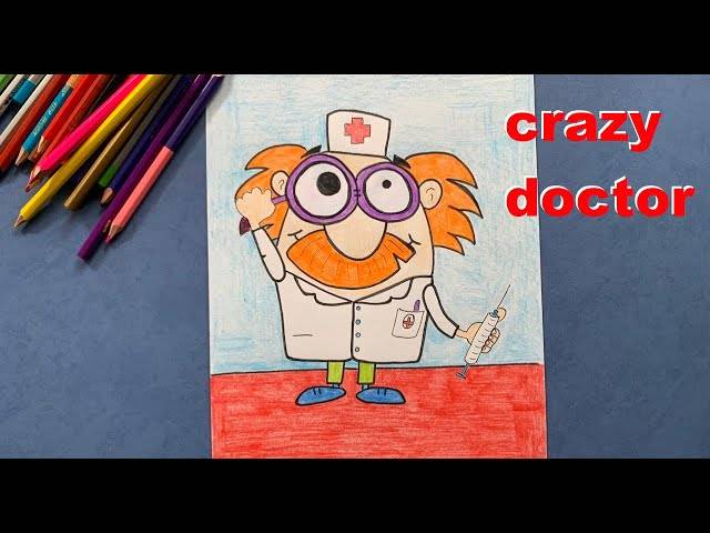 Как нарисовать смешного доктора карандашами