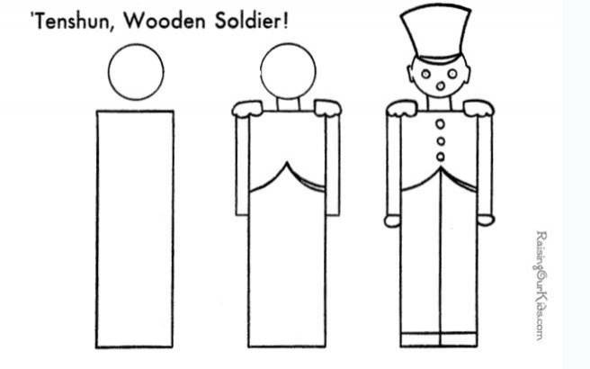 Марш деревянных солдатиков рисунок поэтапно 