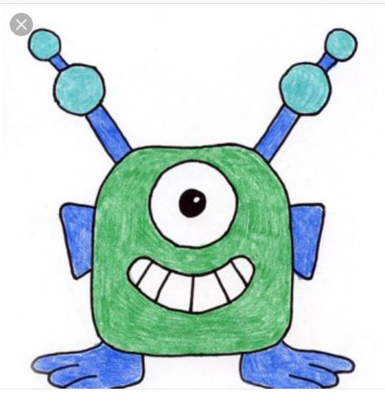 Поэтапное рисование инопланетянина для детей