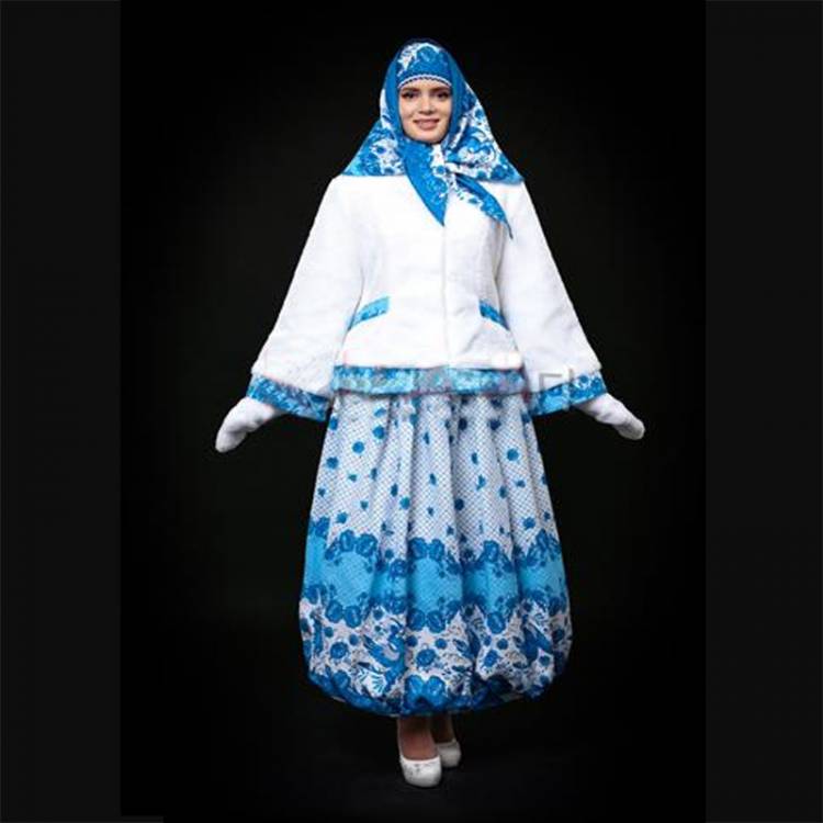 Русский народный костюм Масленица белый гжель в kaskad-prazdnik