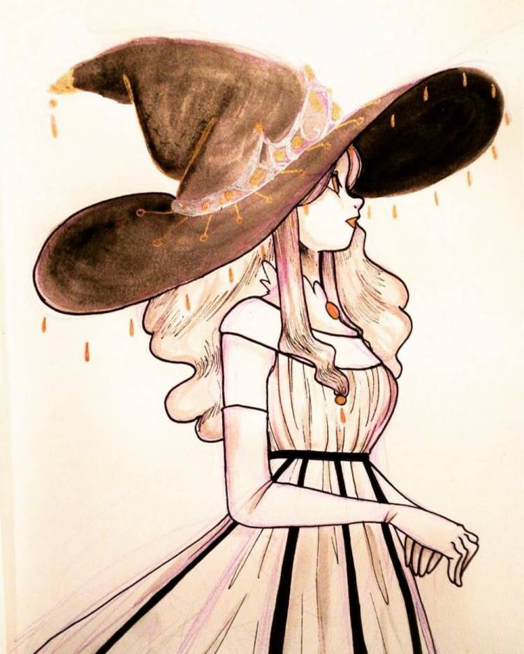 Шляпа ведьмы рисунок