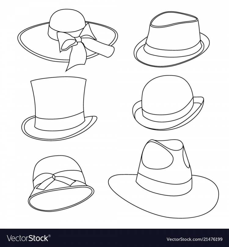 Мужская шляпа нарисованная