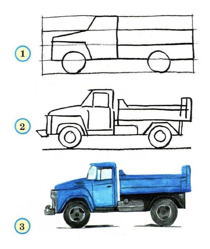 Как нарисовать военный грузовик