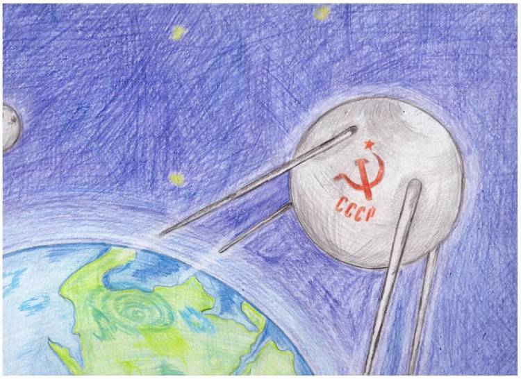 Как нарисовать детям спутник земли