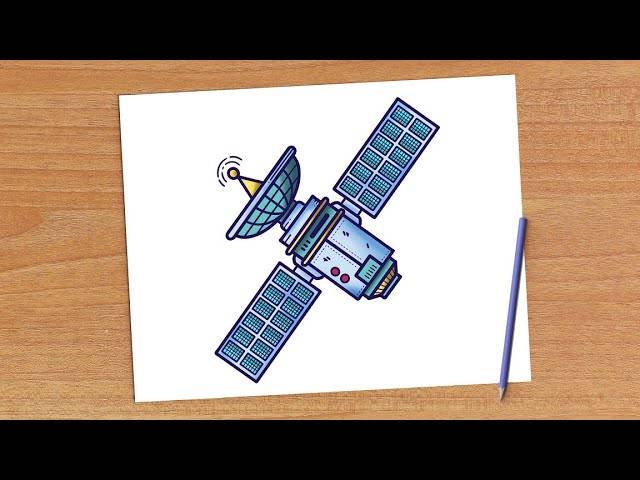 Простые легкие рисунки для срисовки для детей как нарисовать космический спутник раскраска мультики