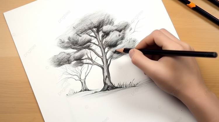 как рисовать деревья карандашом простые способы создать дизайн дерева, легко рисовать картинки, легкий, картина фон картинки и Фото для бесплатной загрузки