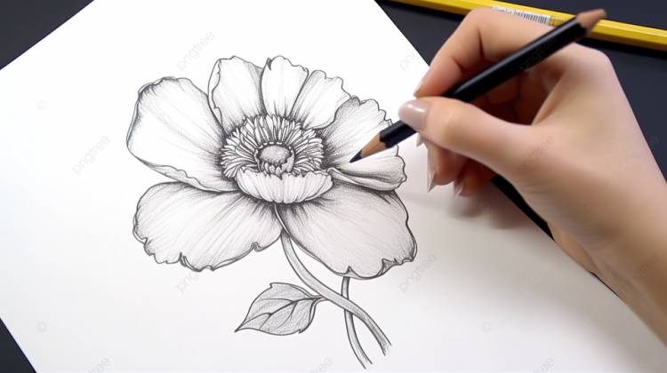 человек рисует сложный рисунок цветка карандашом и бумагой, картинка как рисовать цветы фон картинки и Фото для бесплатной загрузки