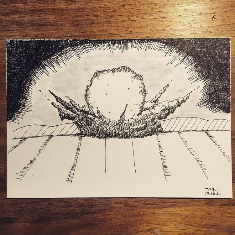 Взрыв рисунок карандашом