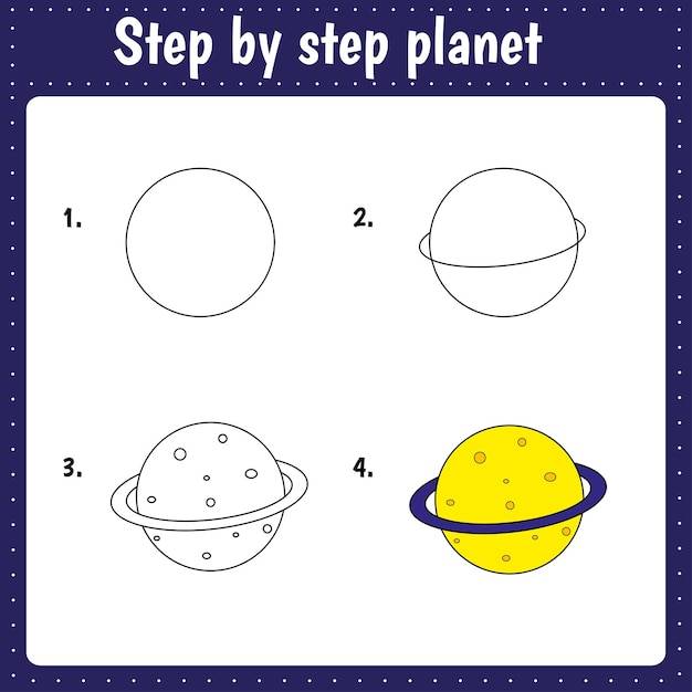 Как нарисовать планету образовательная страница для детей создание пошаговой иллюстрации