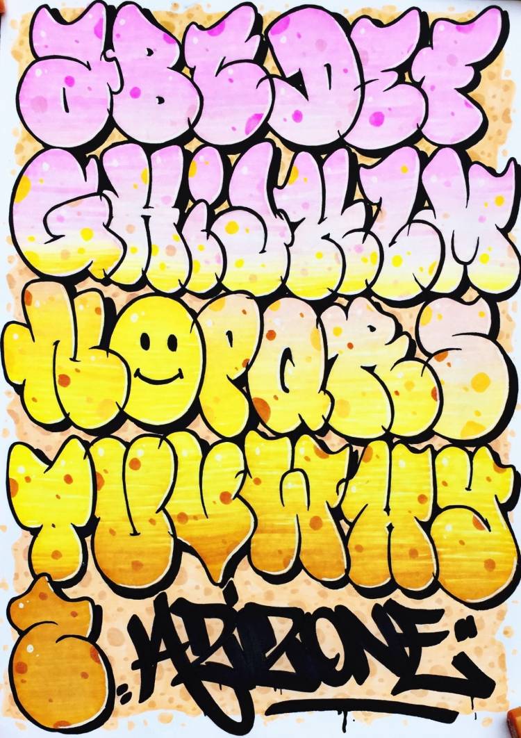 Блокбастер граффити алфавит