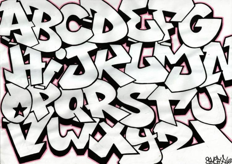 Граффити шрифты алфавит