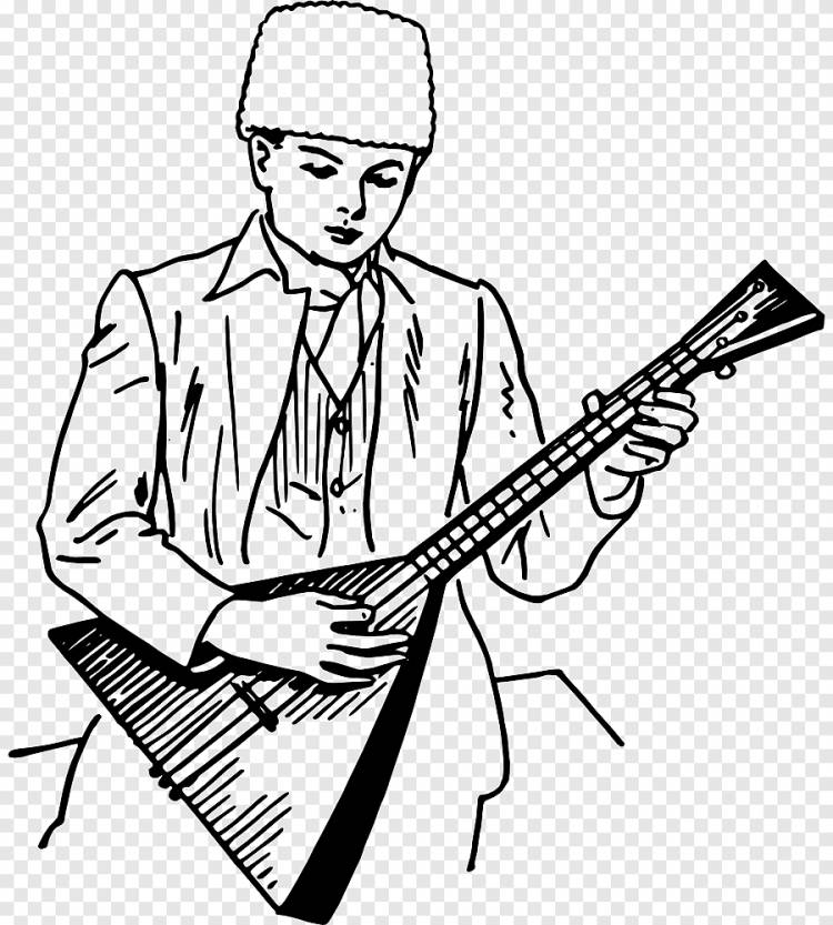 Балалайка Музыкальные инструменты Рисование, музыкальные инструменты, монохромный, Wikimedia Commons png