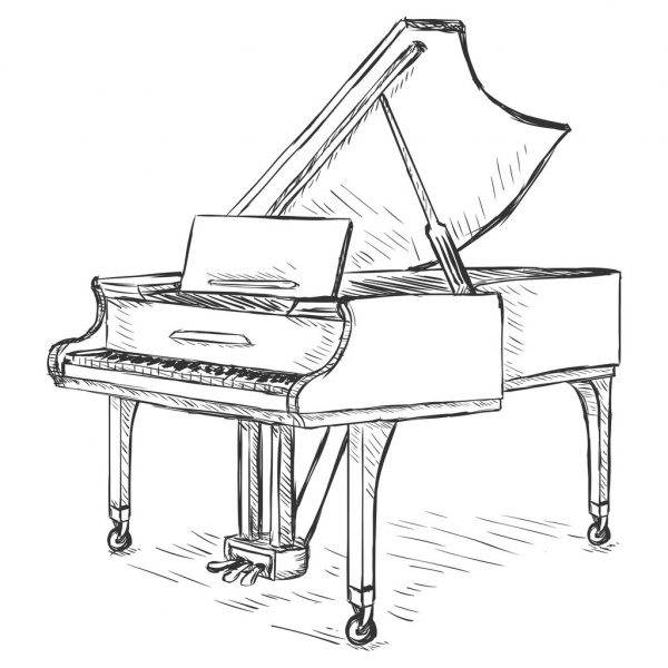 Рисунки фортепиано для срисовки 