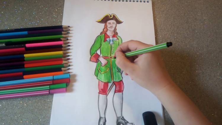Как нарисовать Петра Великого