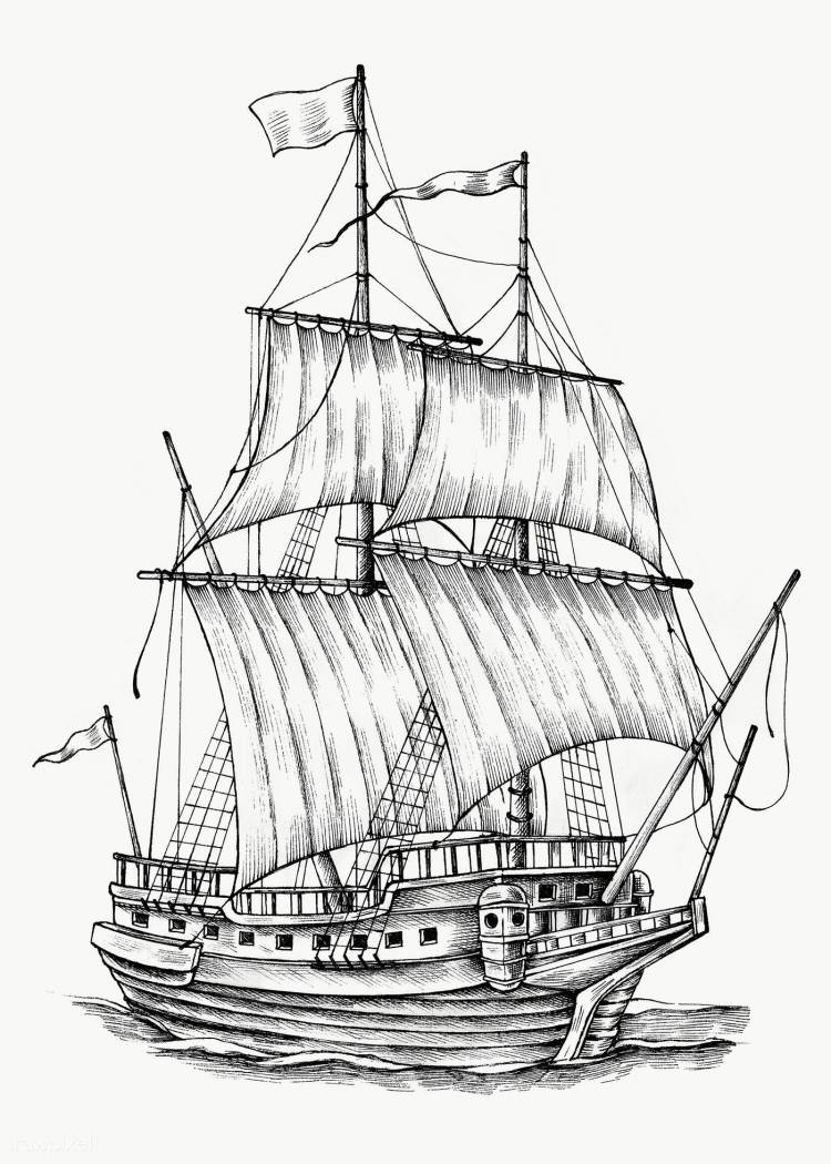 Корабль петра первого рисунок карандашом
