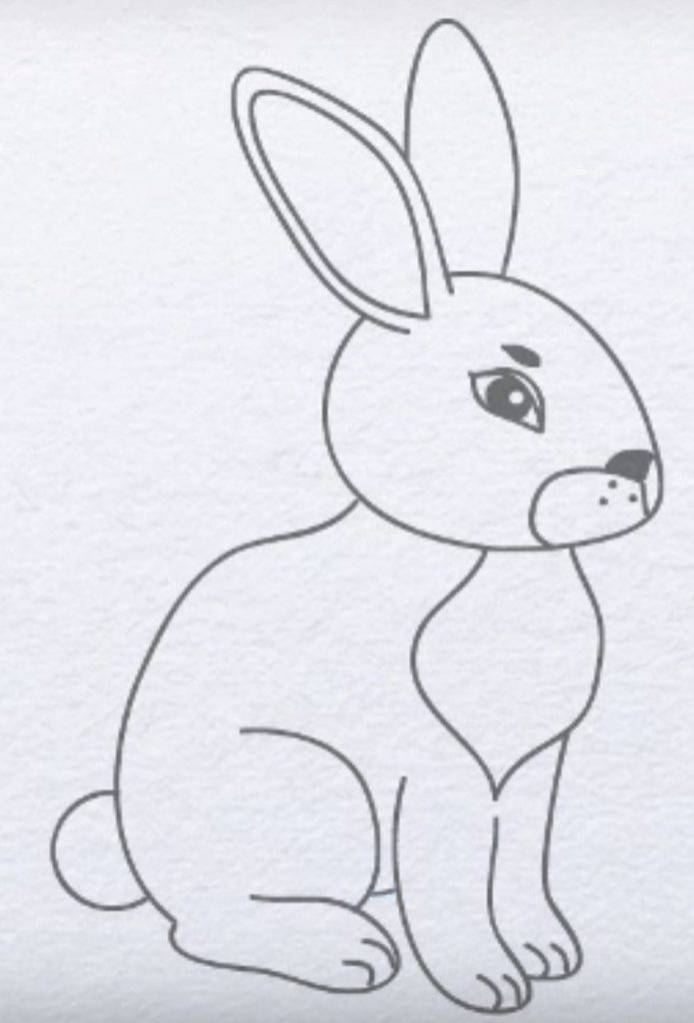 Картинки зайца для срисовки карандашом