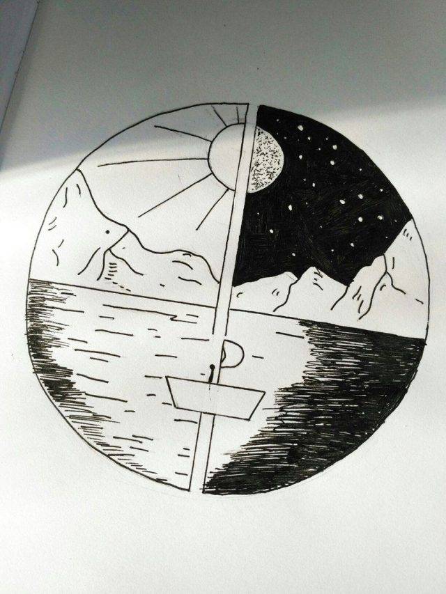 Рисунки в скетчбуке для срисовки в круге 