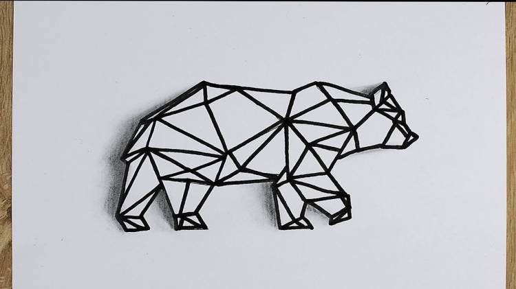 Как нарисовать медведя из геометрических фигур