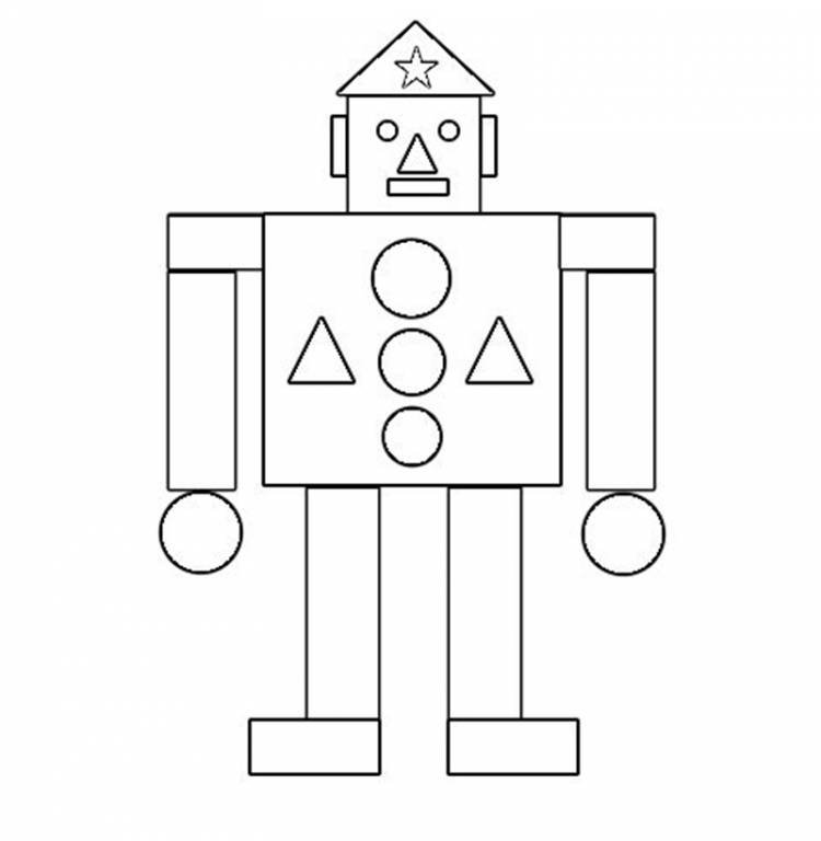 Рисунок из геометрических фигур для детей