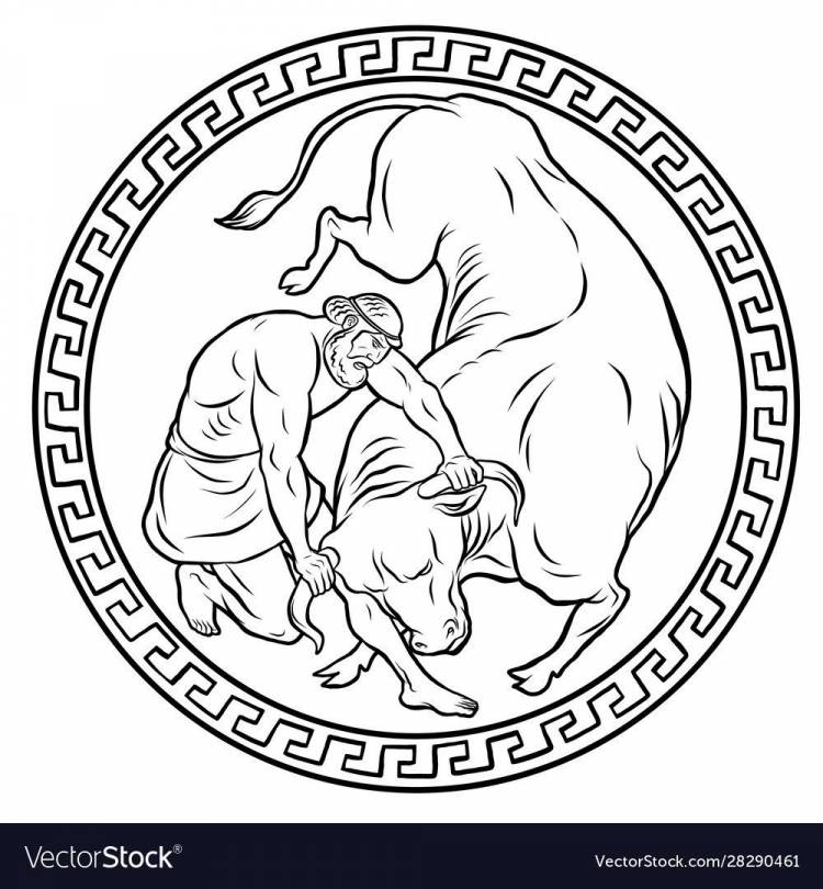 Геракл и немейский лев рисунок