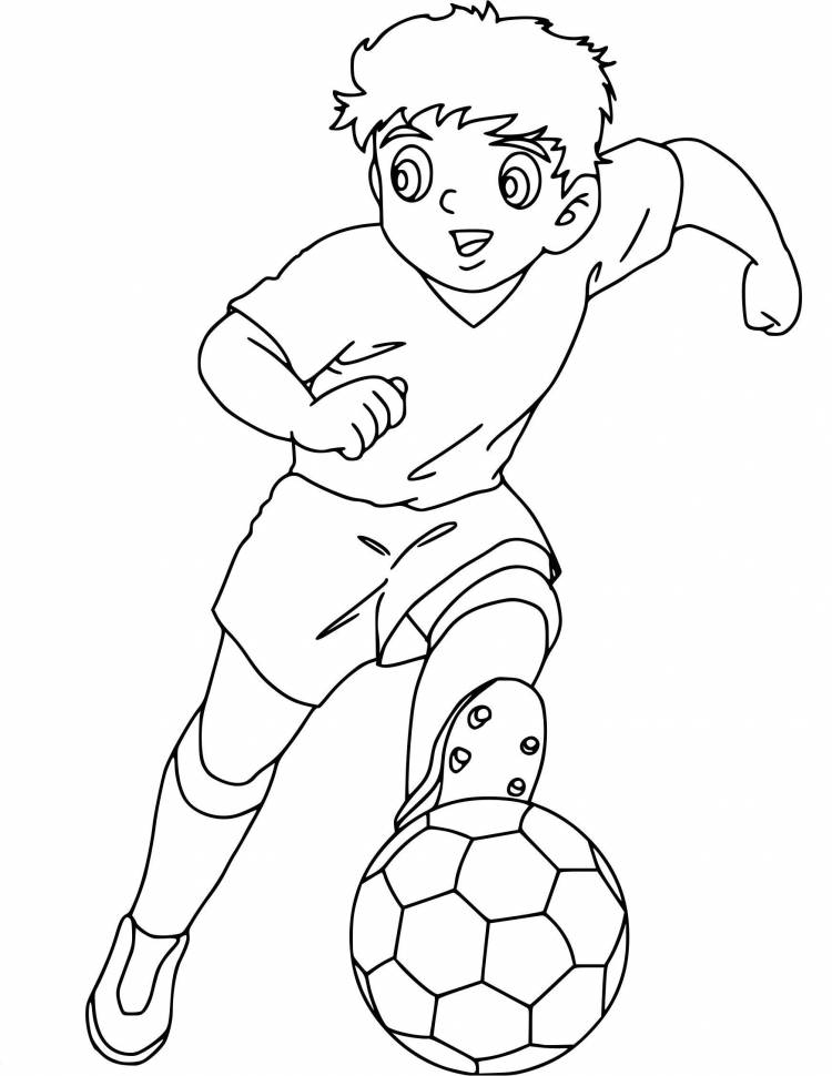 Рисунок футболиста с мячом детский