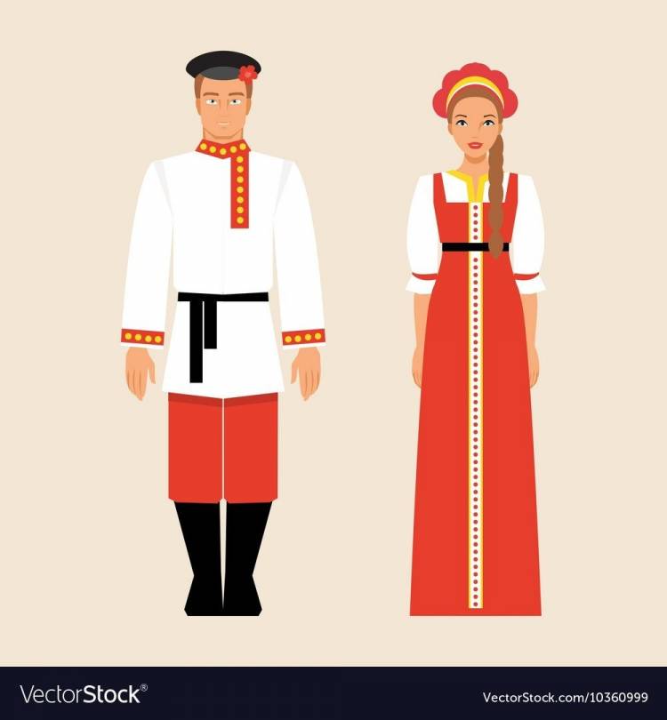 Рисунок русский народный костюм мужской