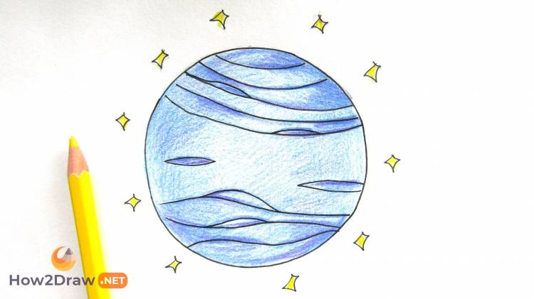 Нептун карандашом планета рисунок