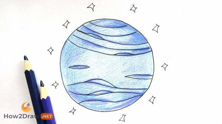 Нептун карандашом планета рисунок