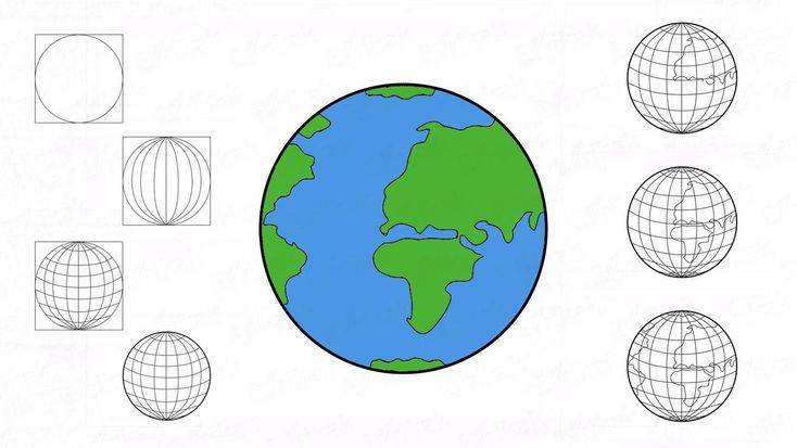 Как рисовать земной шарpict