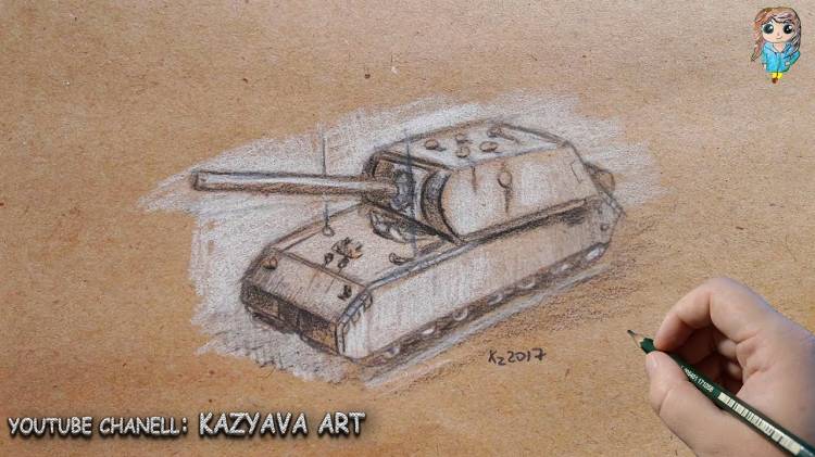 Как нарисовать танк карандашом
