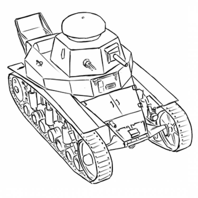 Как нарисовать советский легкий танк МС