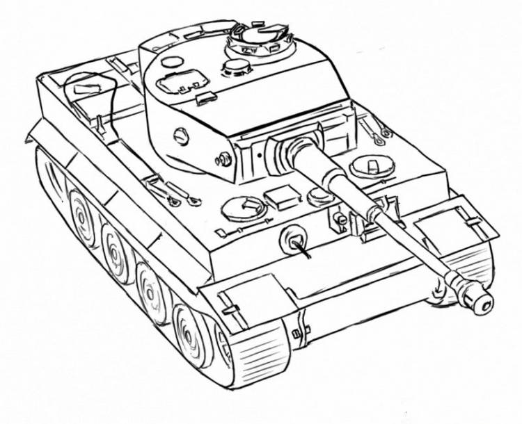Как нарисовать танк Тигр поэтапно карандашом