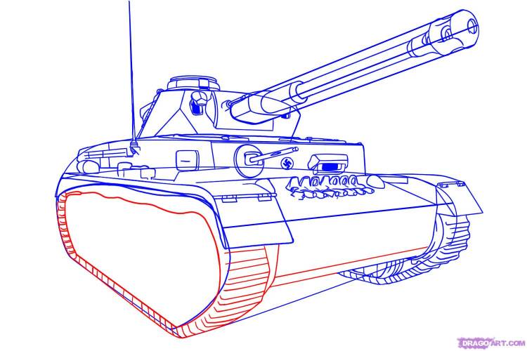 Как нарисовать танк Тигр поэтапно