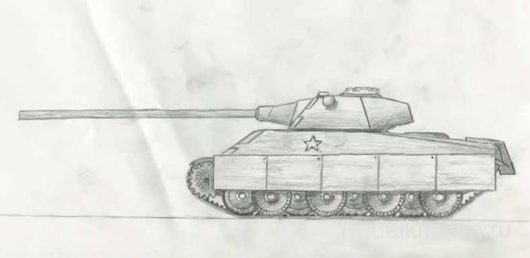Как нарисовать танк для детей, Тигр, КВ