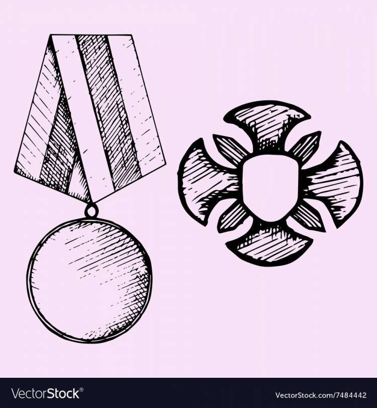 Как нарисовать военную медаль