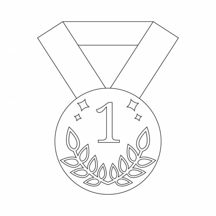 Медаль контурный рисунок 