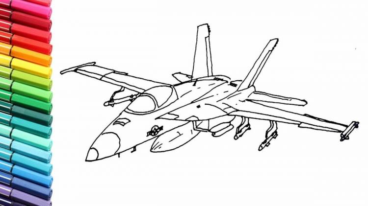 как нарисовать военный самолет