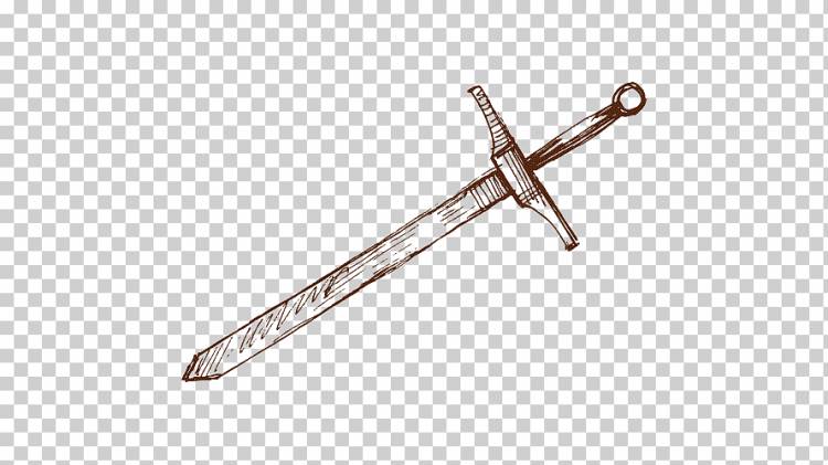 Меч, Нарисованный от руки меч, нарисованный, рука, оружие png
