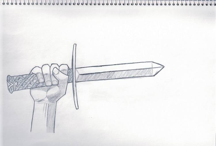 Рука держит меч рисунок (Много фото)