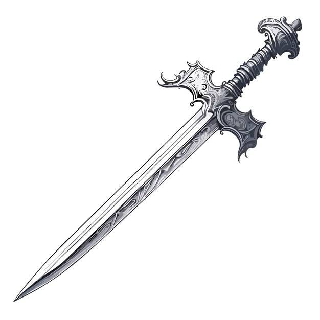Рисунок меча со словом меч на нем