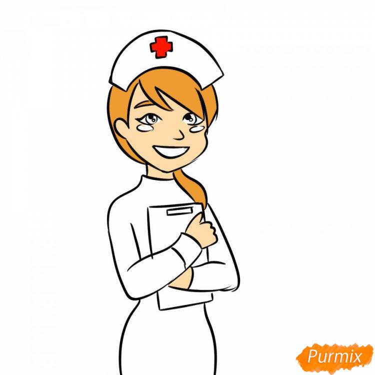 Как нарисовать медсестру поэтапно