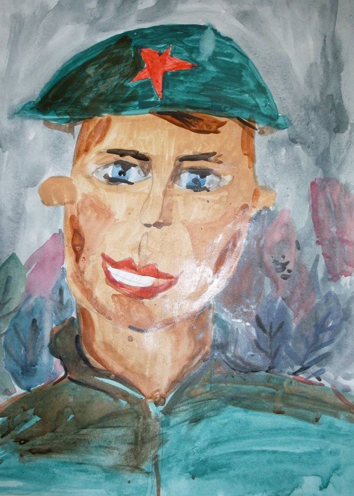 Детские рисунки военных людей 