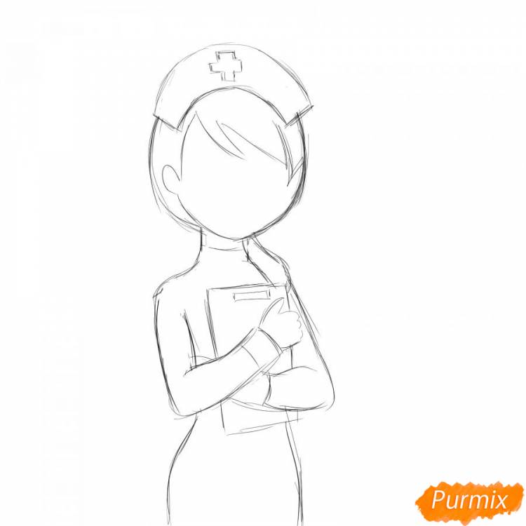 Как нарисовать медсестру поэтапно