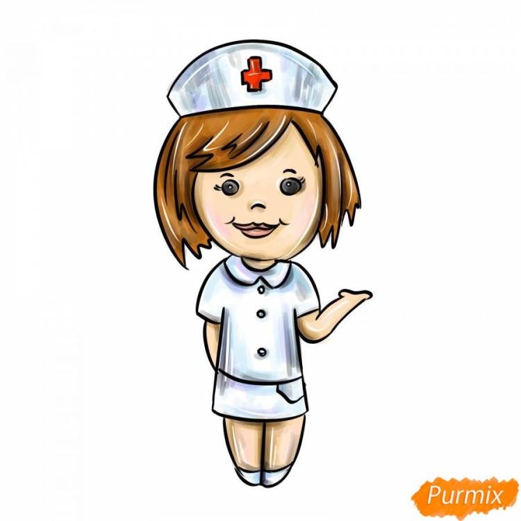 Рисунки медсестры легкие 