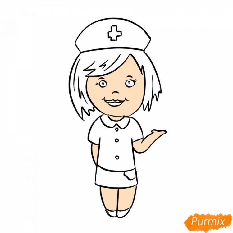 Рисунок медсестры карандашом красивый 