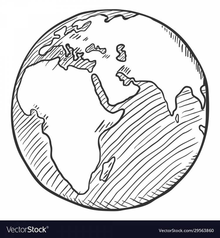 Рисунок планеты земля карандашом